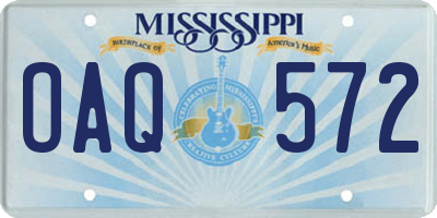 MS license plate OAQ572