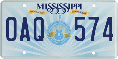 MS license plate OAQ574