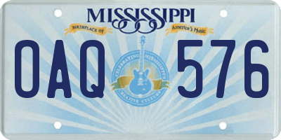 MS license plate OAQ576