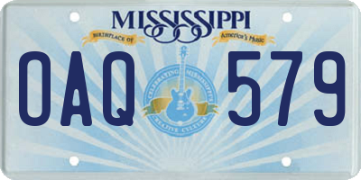 MS license plate OAQ579