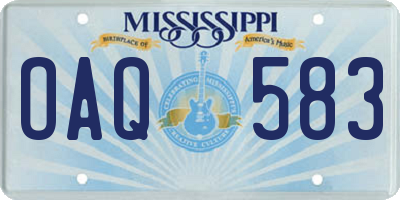 MS license plate OAQ583