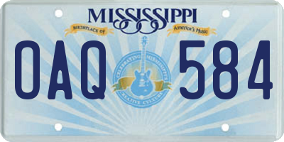 MS license plate OAQ584