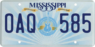 MS license plate OAQ585