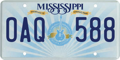 MS license plate OAQ588