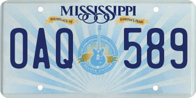 MS license plate OAQ589