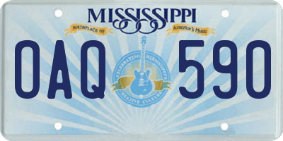 MS license plate OAQ590