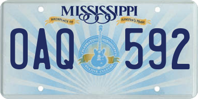 MS license plate OAQ592