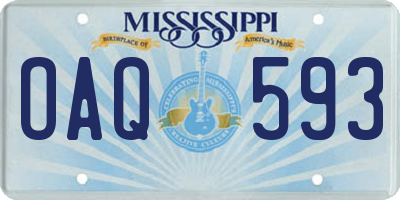 MS license plate OAQ593