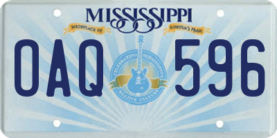 MS license plate OAQ596