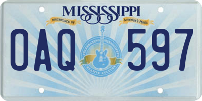 MS license plate OAQ597
