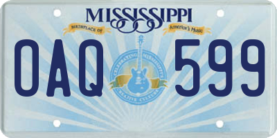 MS license plate OAQ599