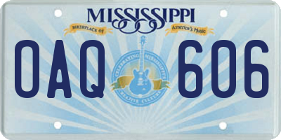 MS license plate OAQ606