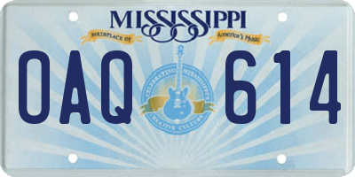 MS license plate OAQ614