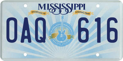 MS license plate OAQ616