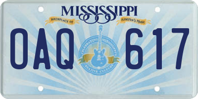 MS license plate OAQ617