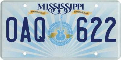 MS license plate OAQ622