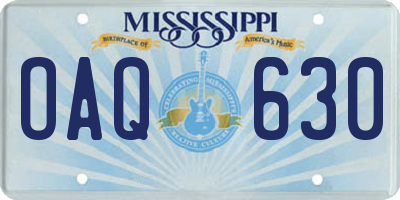 MS license plate OAQ630