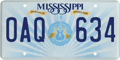 MS license plate OAQ634