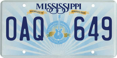 MS license plate OAQ649