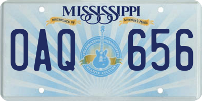 MS license plate OAQ656