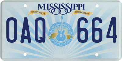 MS license plate OAQ664