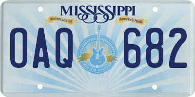 MS license plate OAQ682