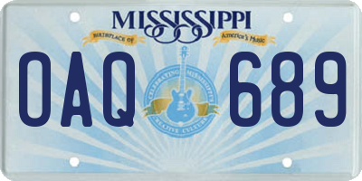 MS license plate OAQ689