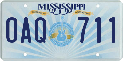 MS license plate OAQ711