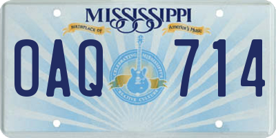 MS license plate OAQ714