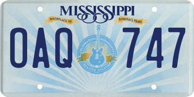 MS license plate OAQ747
