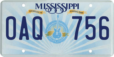 MS license plate OAQ756