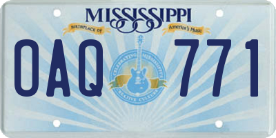 MS license plate OAQ771