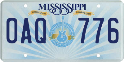MS license plate OAQ776