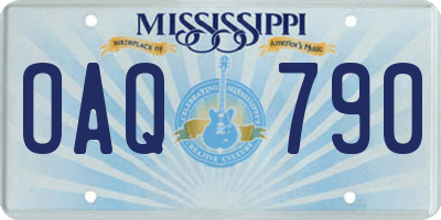 MS license plate OAQ790