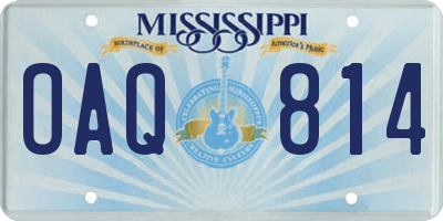 MS license plate OAQ814