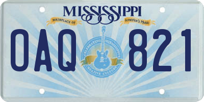 MS license plate OAQ821