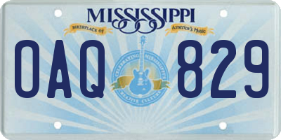 MS license plate OAQ829