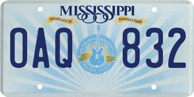 MS license plate OAQ832