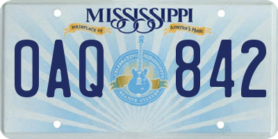 MS license plate OAQ842