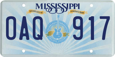 MS license plate OAQ917