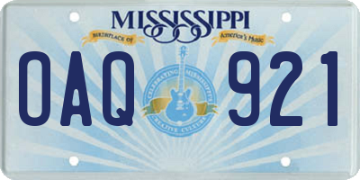 MS license plate OAQ921