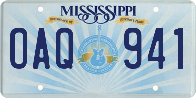 MS license plate OAQ941