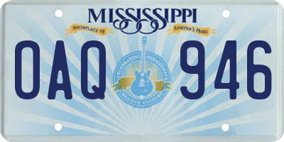 MS license plate OAQ946