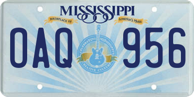 MS license plate OAQ956