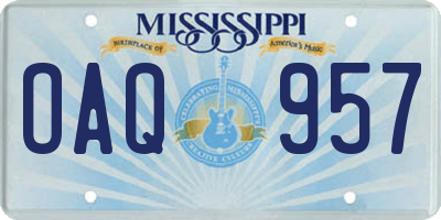 MS license plate OAQ957