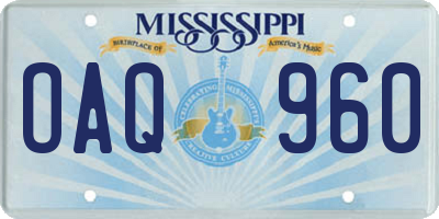 MS license plate OAQ960
