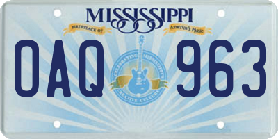 MS license plate OAQ963