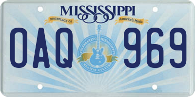 MS license plate OAQ969