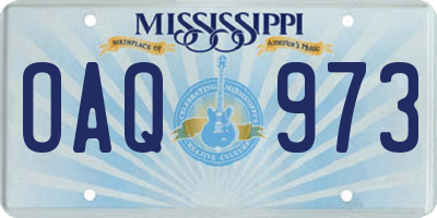 MS license plate OAQ973