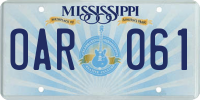 MS license plate OAR061